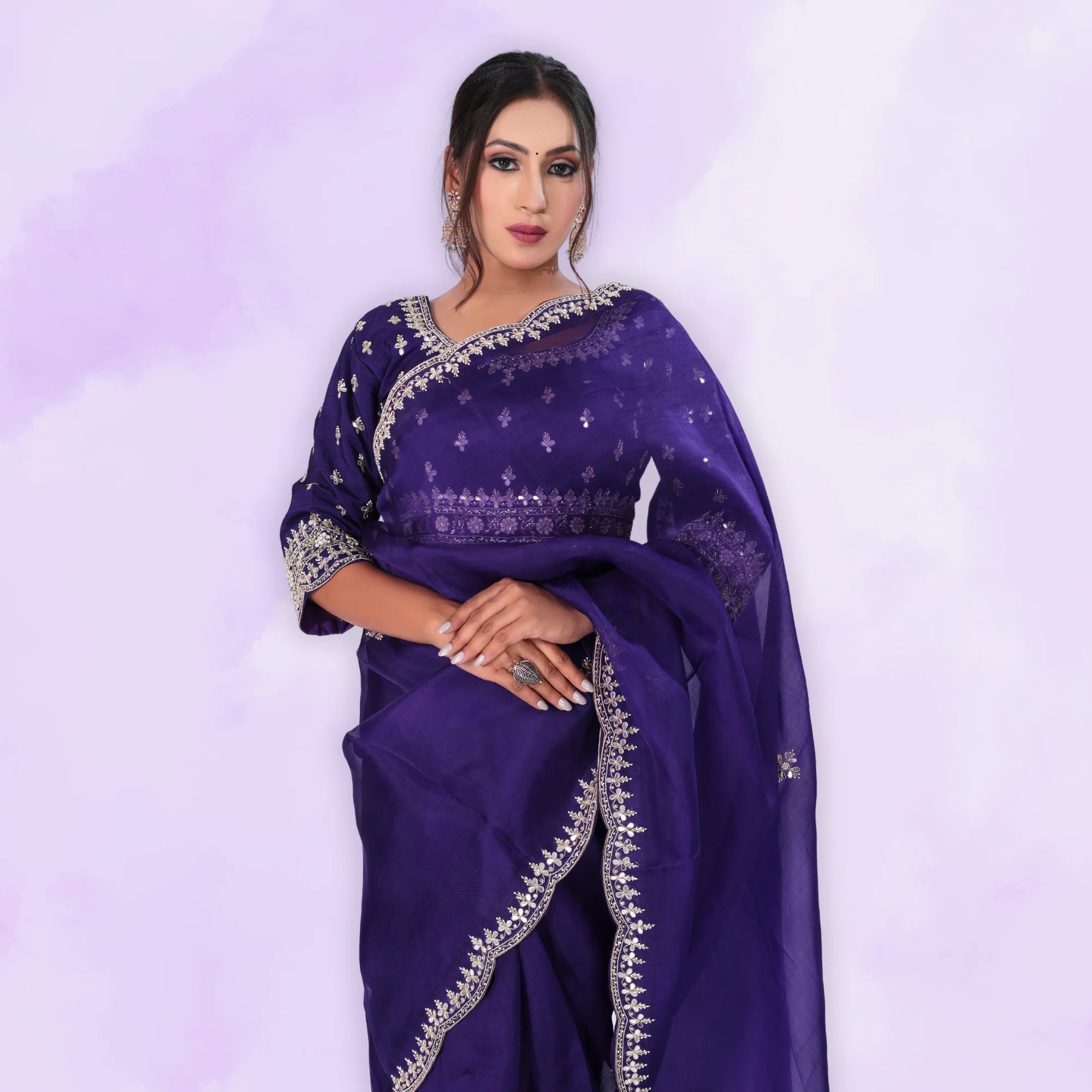 purple-satin-saree-with-embellished-scallop-border